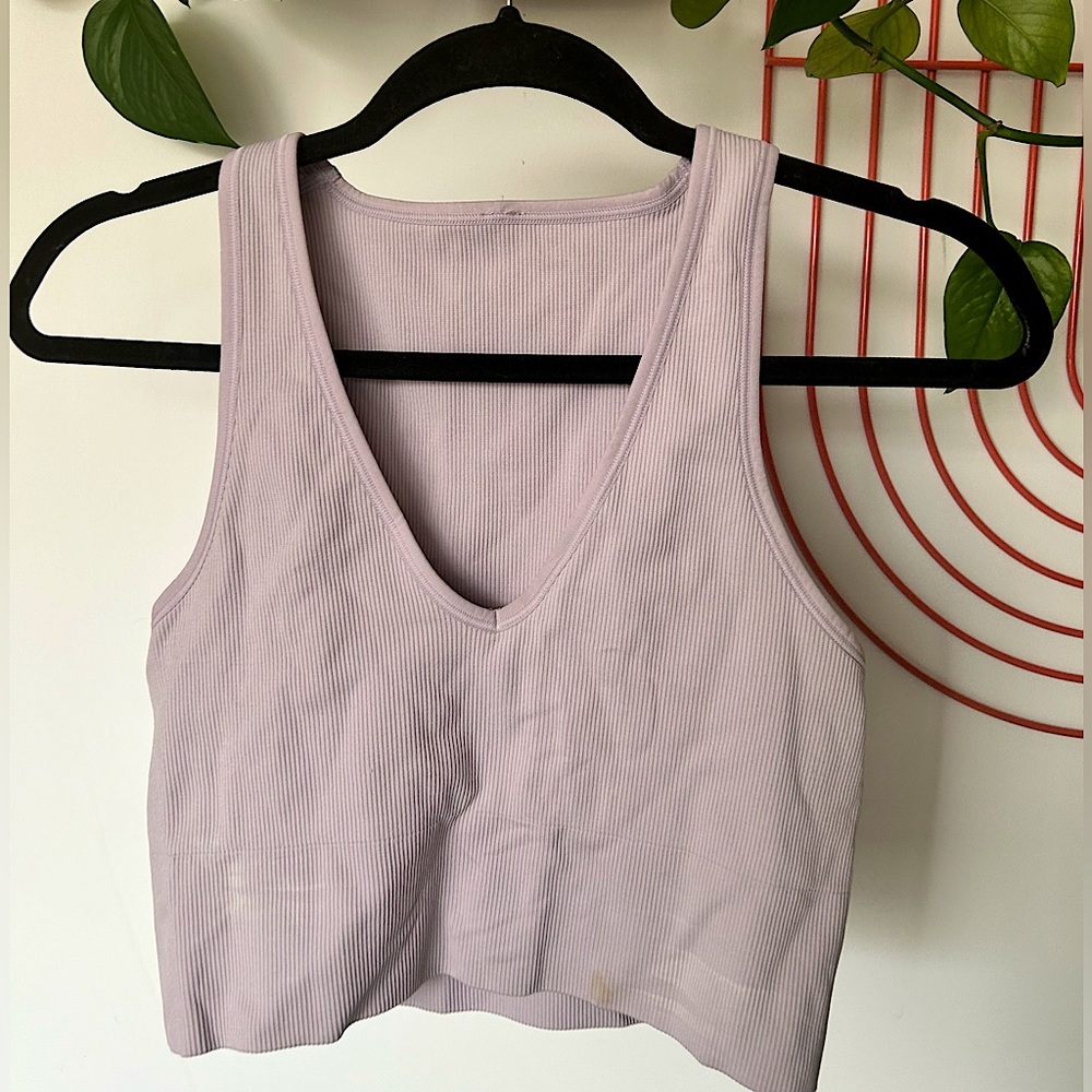 Cropped Lavender Workout Top